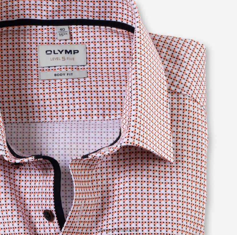 vaatetus OLYMP tason viisi body fit, bisnespaita, new york kent, oranssi 24N6D603