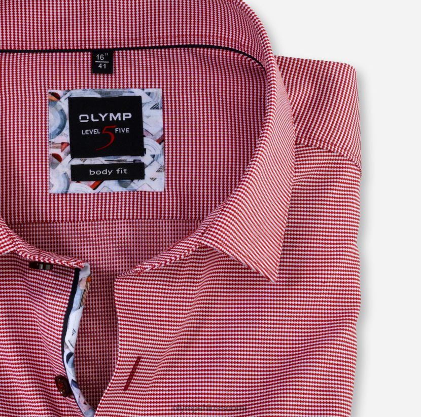 vaatetus OLYMP tason viisi body fit, bisnespaita, new york kent, tiilenpunainen 24N6D827