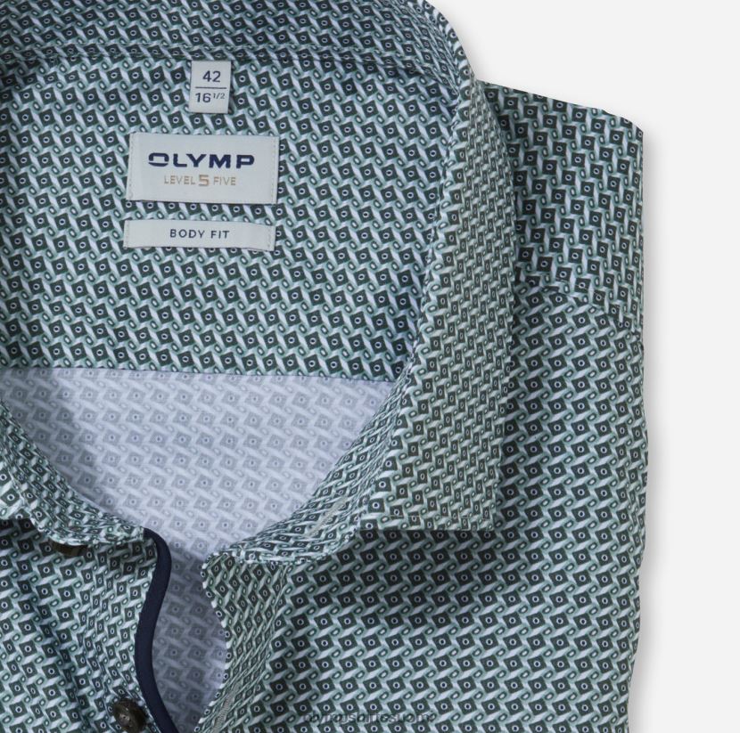 vaatetus OLYMP tason viisi body fit, business paita, pitkähihainen extra pitkä, moderni kent, oliivi 24N6D879