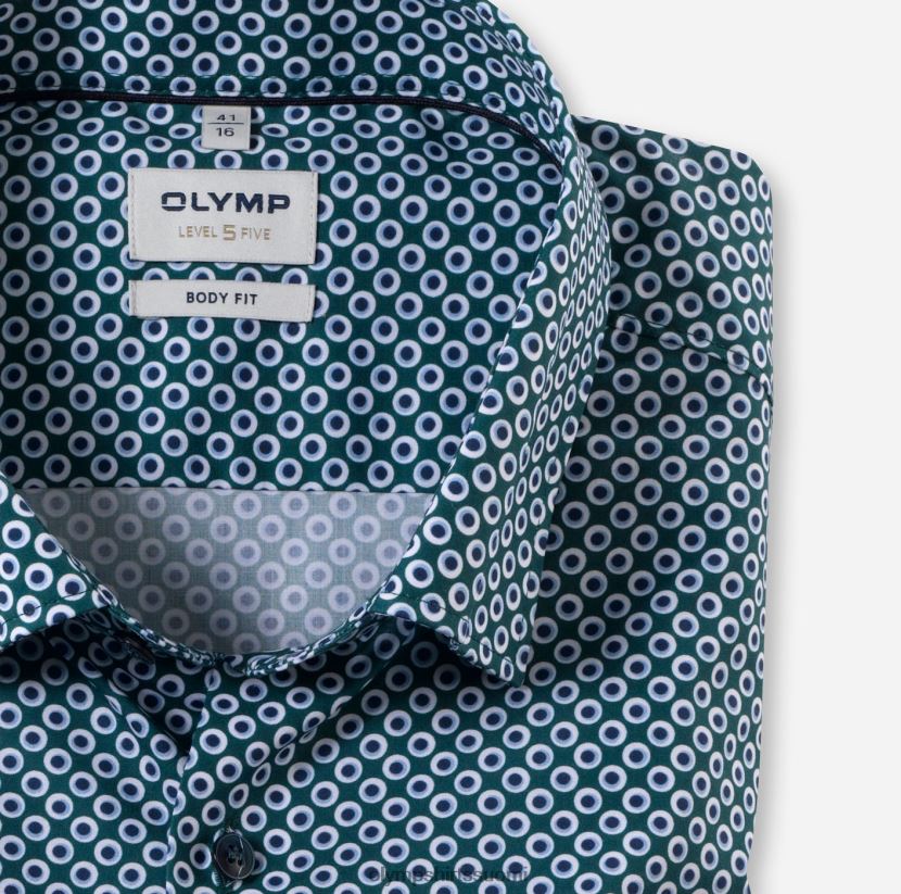 vaatetus OLYMP tason viisi body-istuvuus, työpaita, napin alta, smaragdi 24N6D506