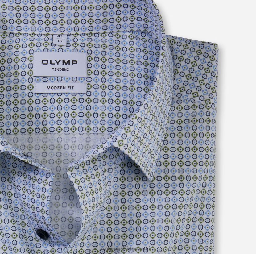 vaatetus OLYMP tendenz modern fit, bisnespaita, uusi kent, limenvihreä 24N6D1736