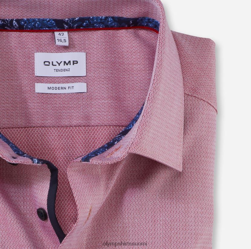 vaatetus OLYMP tendenz modern fit, bisnespaita, uusi kent, punainen 24N6D1722