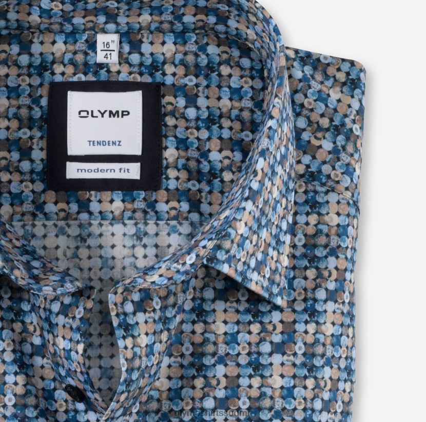 vaatetus OLYMP tendenz modern fit, bisnespaita, uusi kent, ruskea 24N6D1743